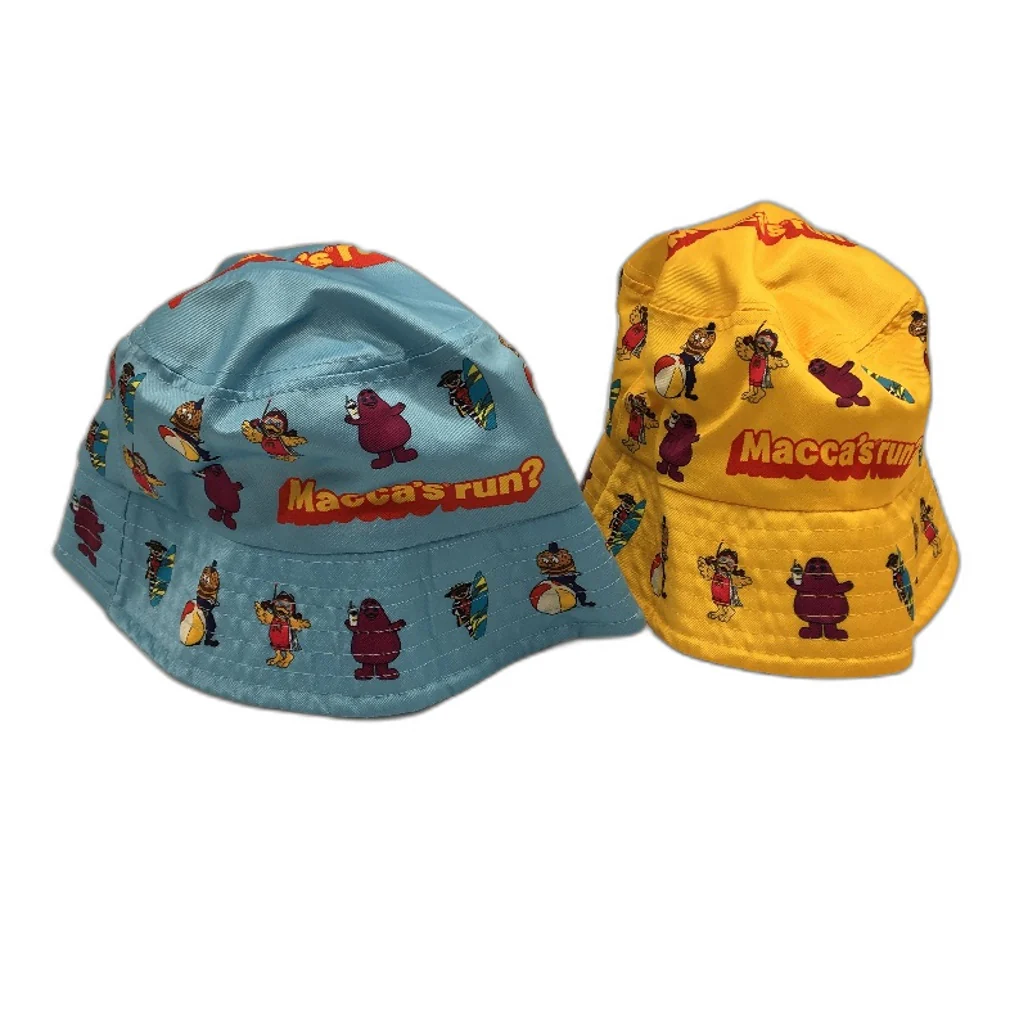 McDonald's McHappy Day Bucket Hats 2 Pack Blue & Yellow One Size Kids/Adults NEW - Image 3
