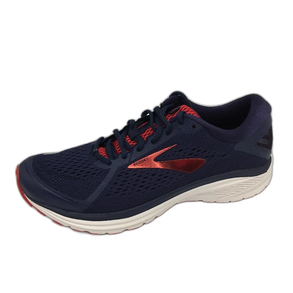 Brooks Aduro 6 Navy Blue & Cherry Running Sneaker Shoes Mens US 9.5D EU 43 NEW