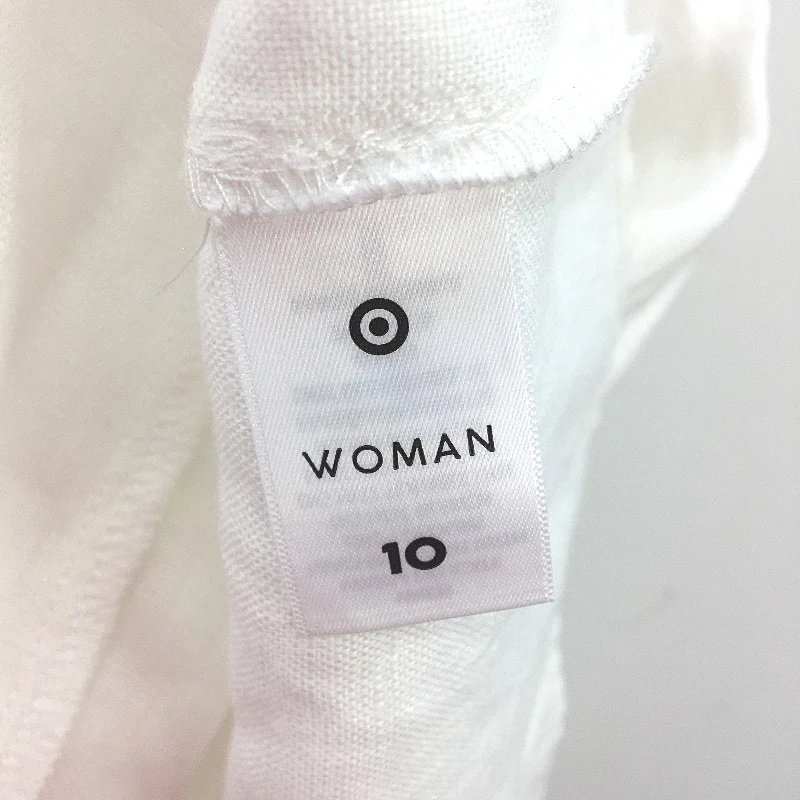 Target 100% European Linen White Casual Summer Dress Ladies Size 10 NEW - Image 4
