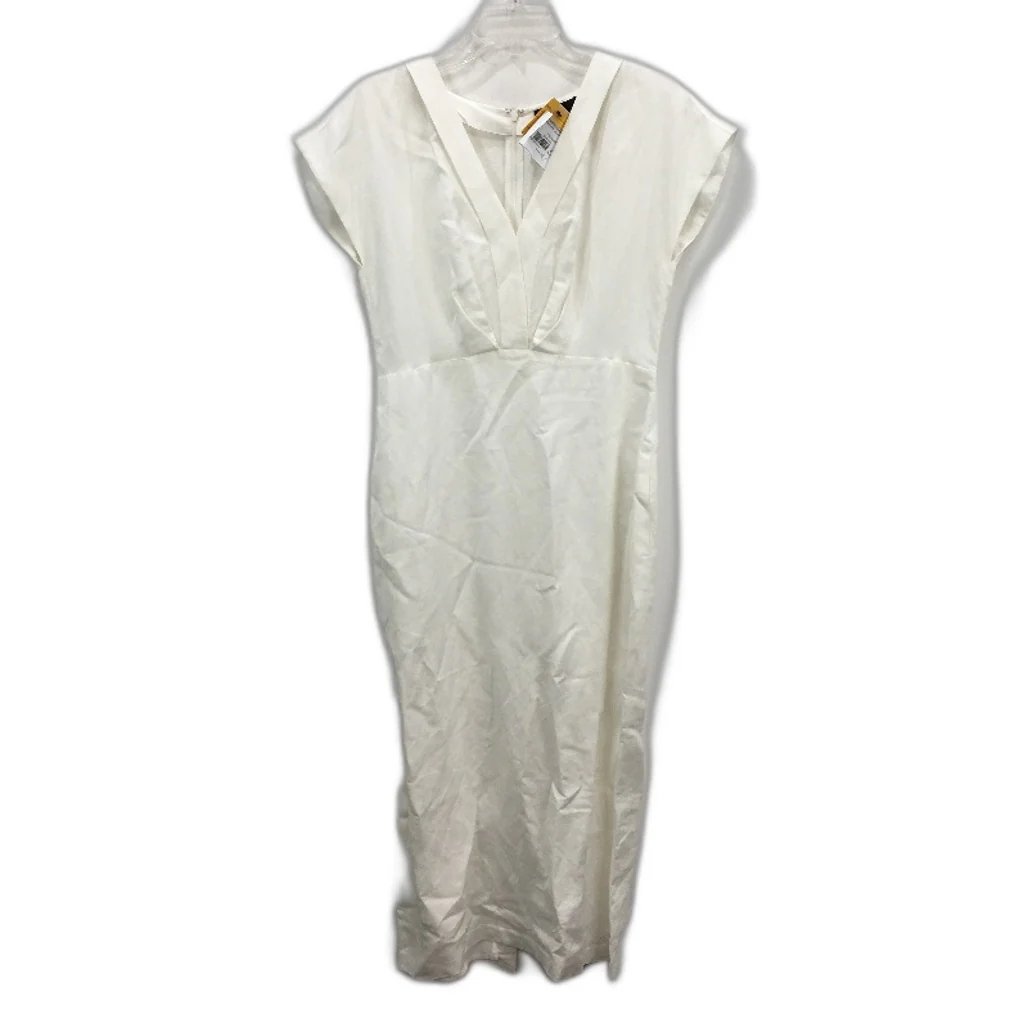 Basque Linen Blend Ivory Lightweight Summer Dress With Pockets Ladies Size 10 NEW