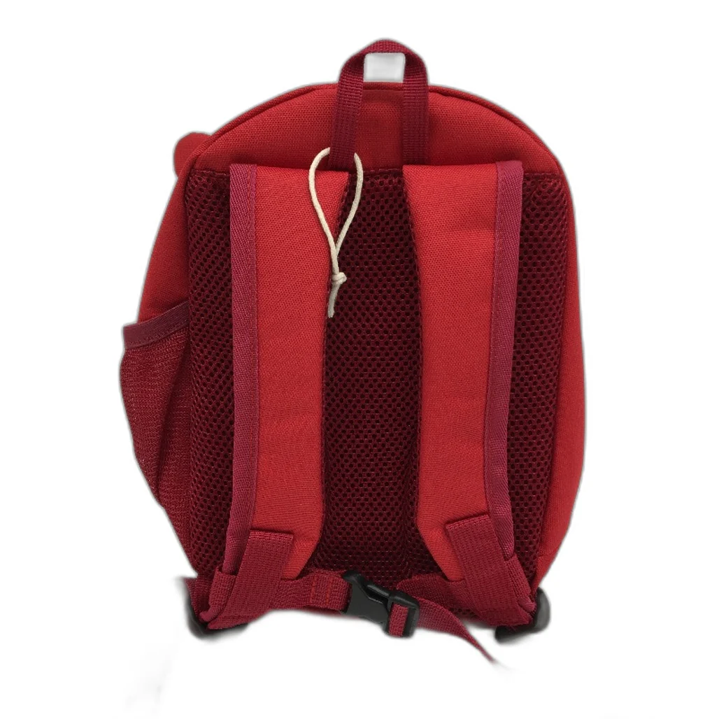 Solid Red Mini Backpack With Cute Little Ears & Stomach Strap 25cm NEW - Image 2