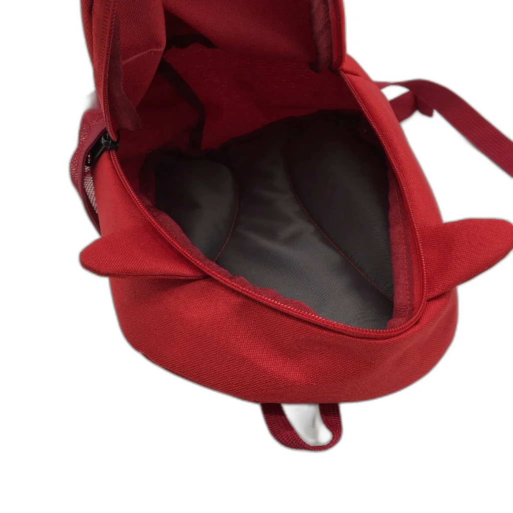 Solid Red Mini Backpack With Cute Little Ears & Stomach Strap 25cm NEW - Image 4