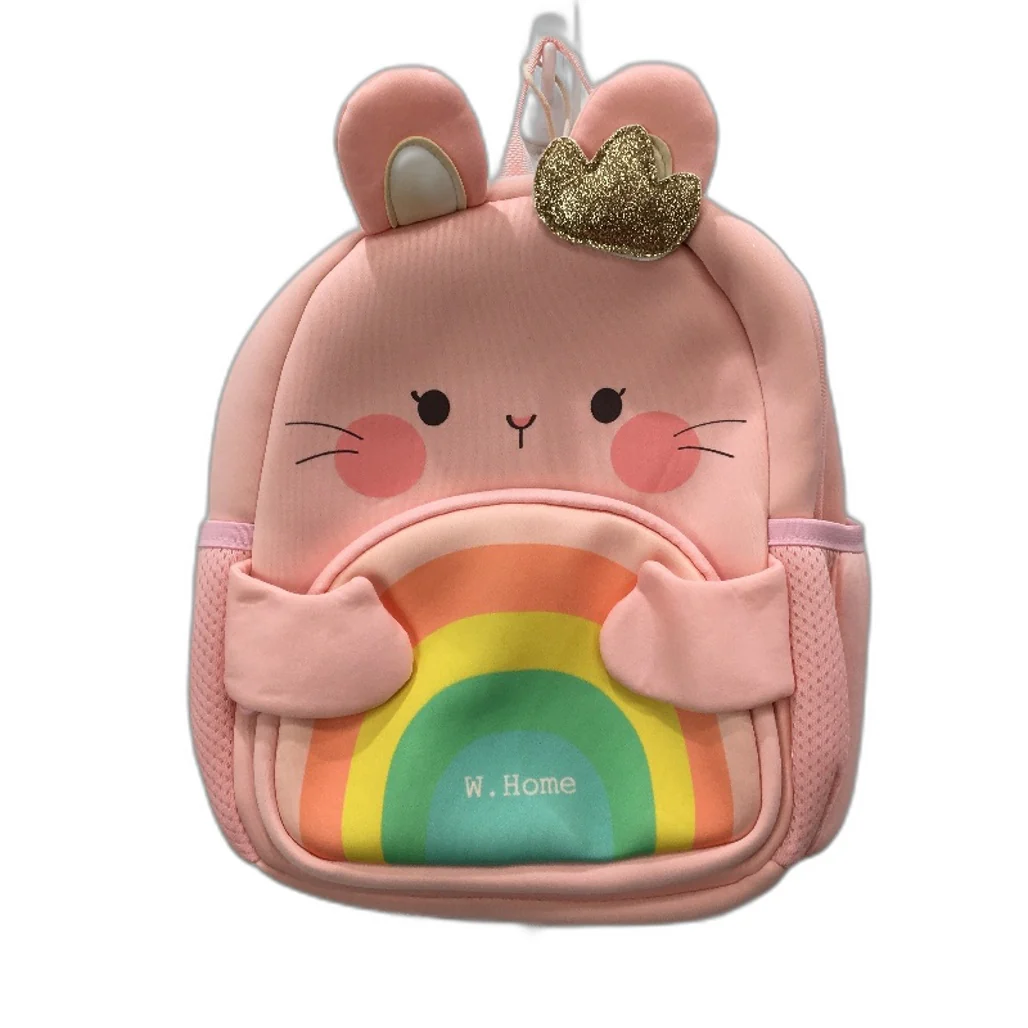 Bunny Rabbit Soft & Silky Padded Mini Pink Backpack With Parent Strap NEW