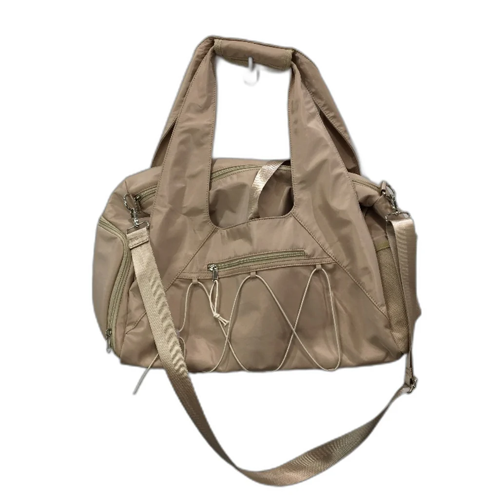 Easy Store Golden Silky Duffle Style Large Travel Bag With Shoulder Strap NEW