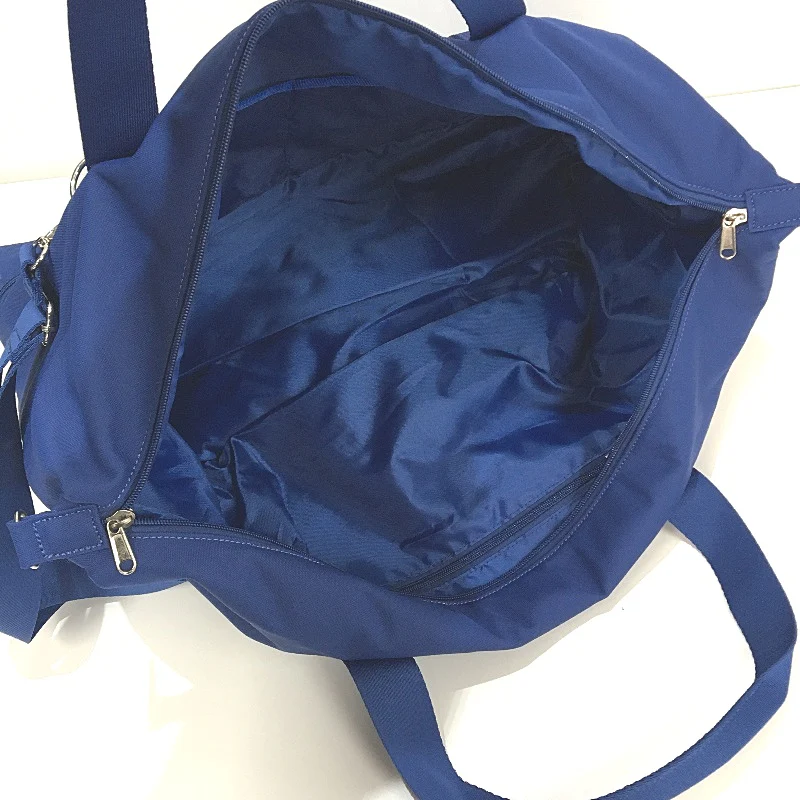 Woven Royal Blue Oversized Tote Weekender Bag With Shoulder Strap NEW - Image 4