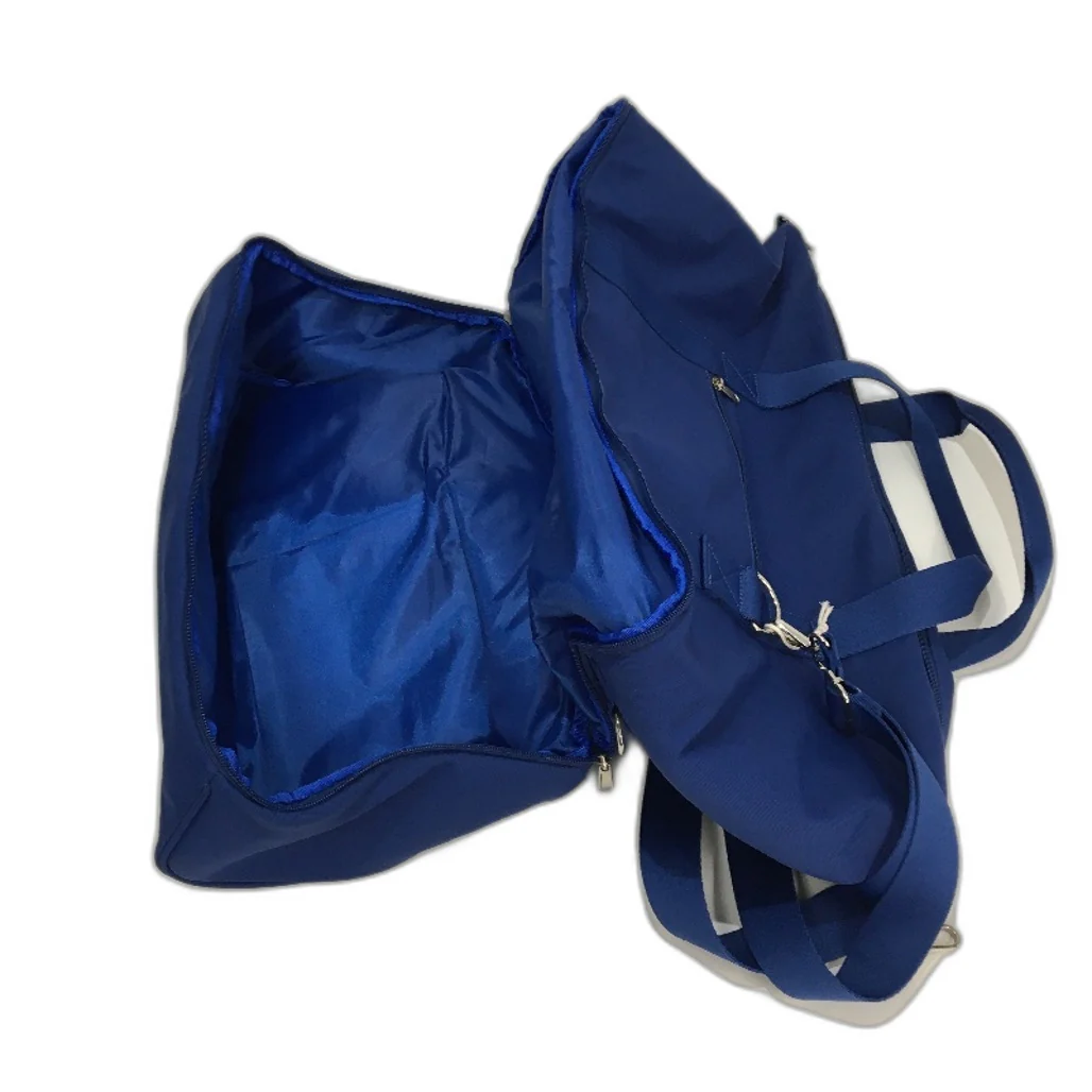 Woven Royal Blue Oversized Tote Weekender Bag With Shoulder Strap NEW - Image 5