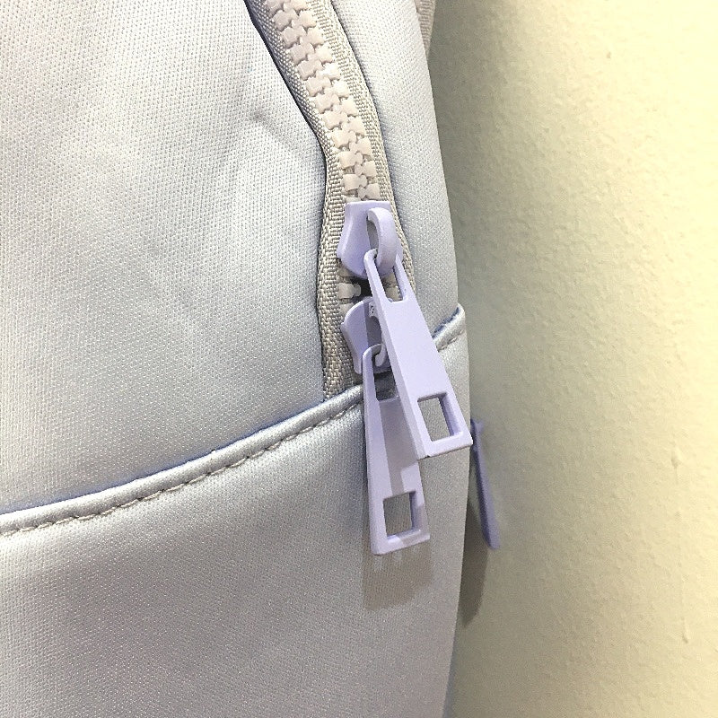 Everday Neoprene Feel Padded Zip Up Lilac With Front Zipped Pocket Backpack NEW - Image 3
