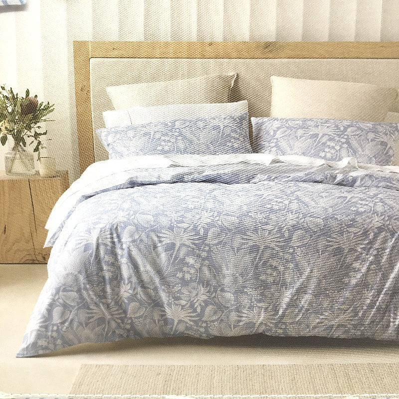 Kirkton House Australian Cotton Blue Flora Print Quilt Cover Set QUEEN Bed NEW - Image 3