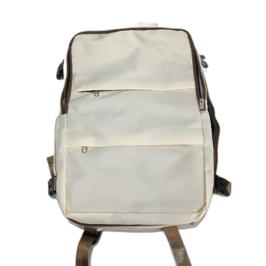 Travel Backpack Essentials Carry On Business Trip Laptop Bag Beige & Brown NEW - Image 2