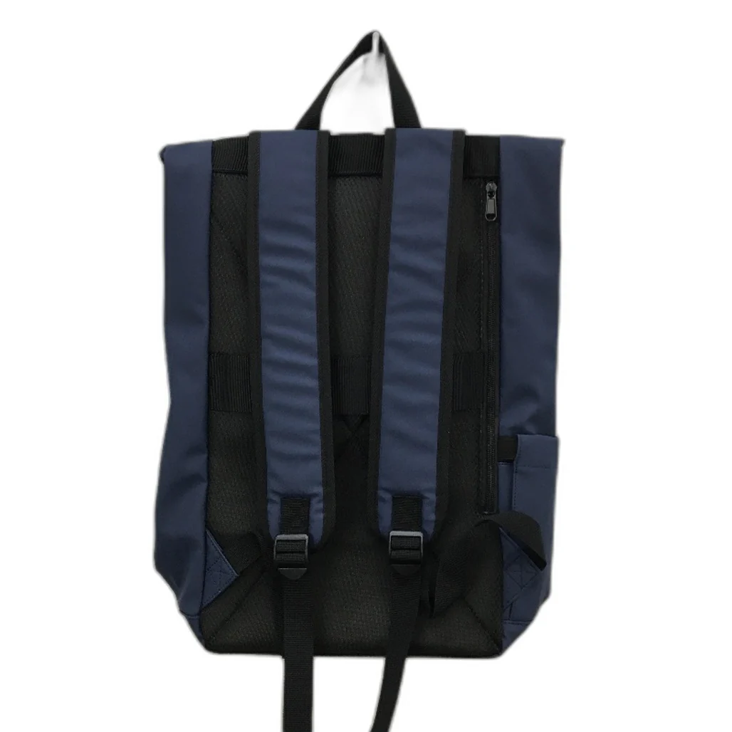 PU Roll Up Fold Over Flap & Buckle Backpack Padded With Bottle Holder Green NEW - Image 2