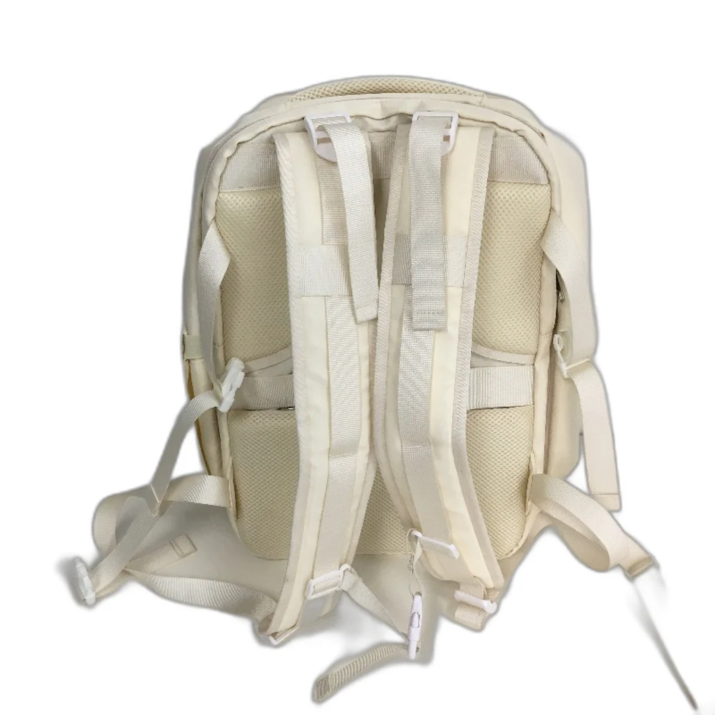 Expandable Travel Backpack Fully Openable Carry On Luggage Bag Cream NEW - Image 2