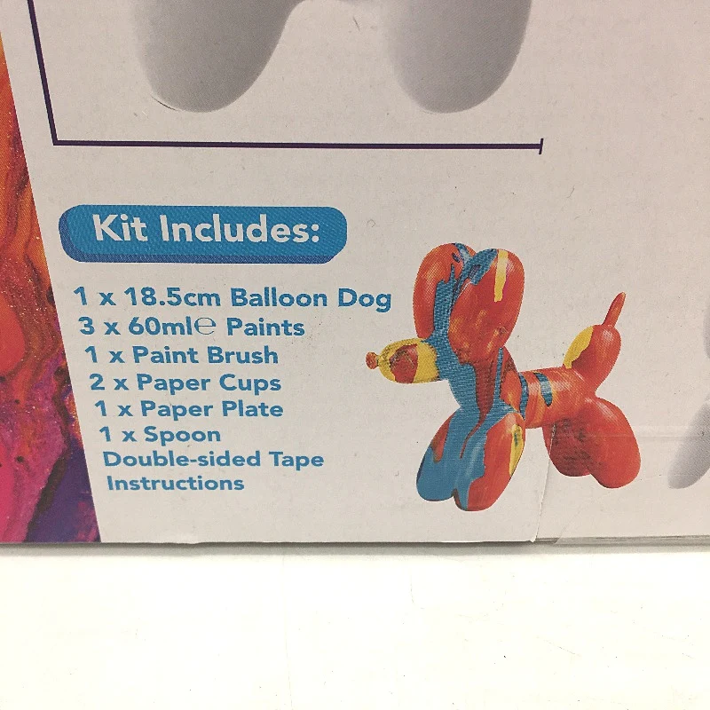 Project Craft Marble Balloon Dog Pouring Paint Art Kit Neon Edition Age 8+ NEW - Image 3