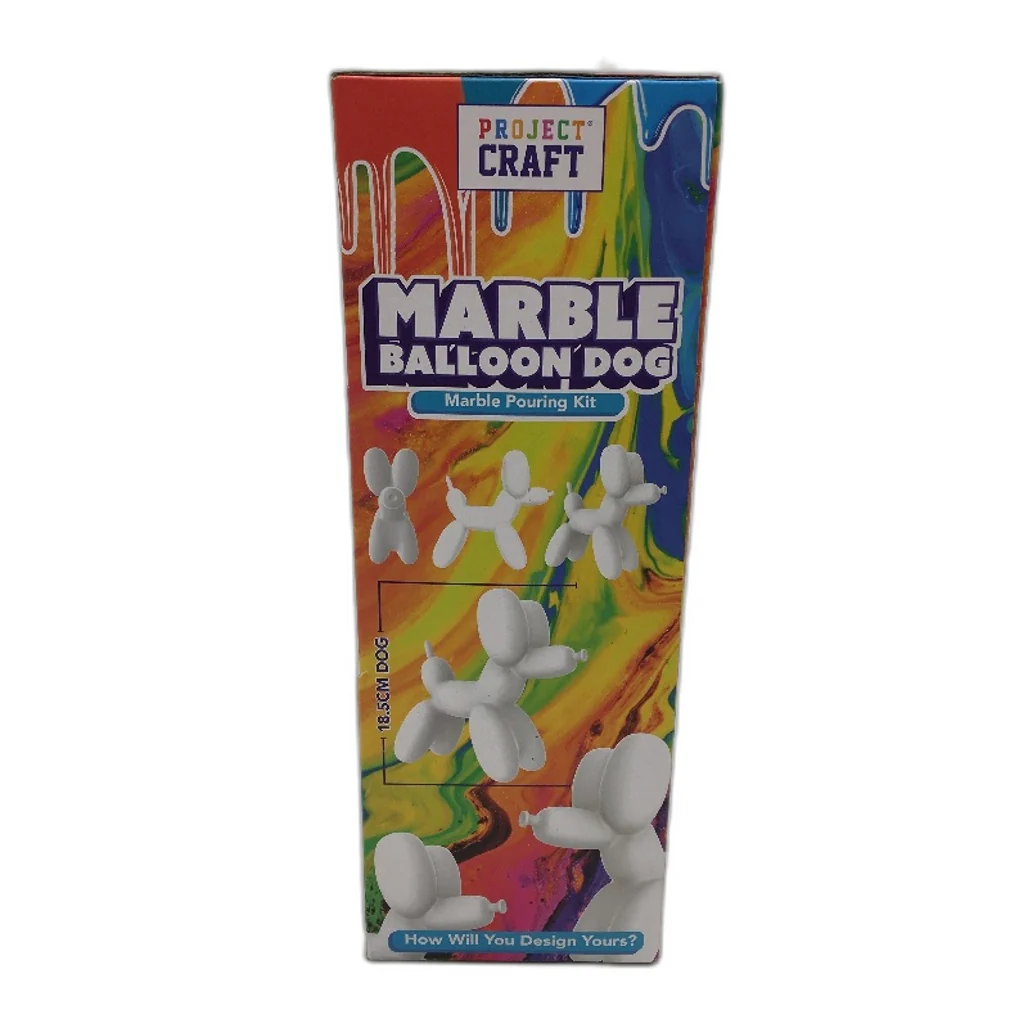 Project Craft Marble Balloon Dog Pouring Paint Art Kit Neon Edition Age 8+ NEW - Image 4