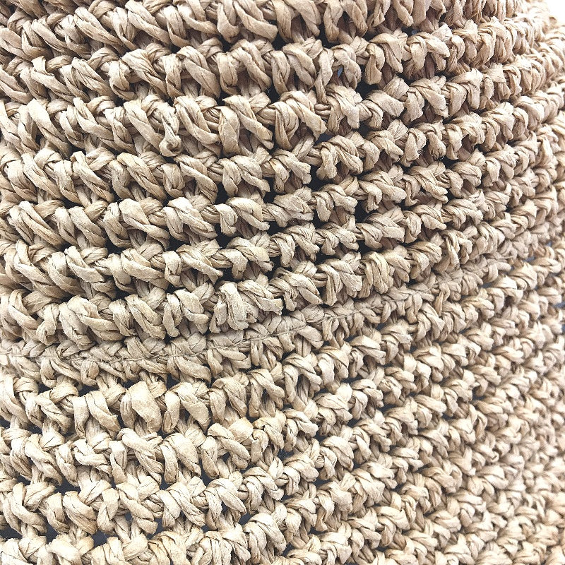 Subtitled North Straw Paper Woven Bucket Hat Womens One Size Natural Yellow NEW - Image 3