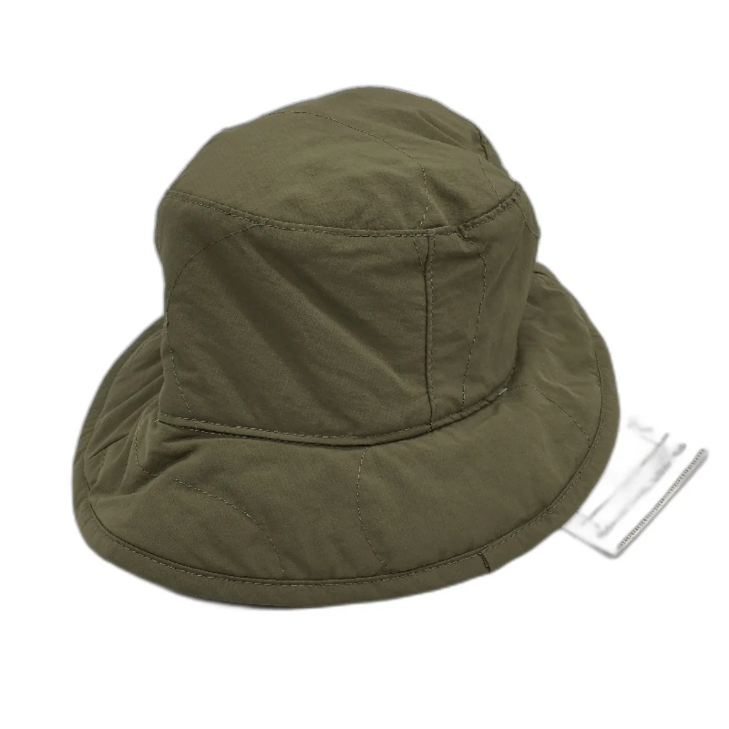Subtitled Quilted Reversible Bucket Hat Unisex One Size Green & Khaki NEW - Image 2