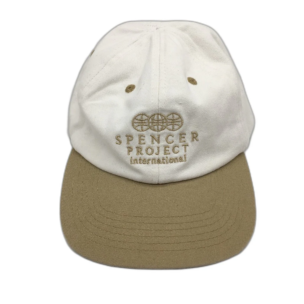 Spencer Project International Vintage Cotton Cap Unisex One Size White & Tan NEW - Image 2
