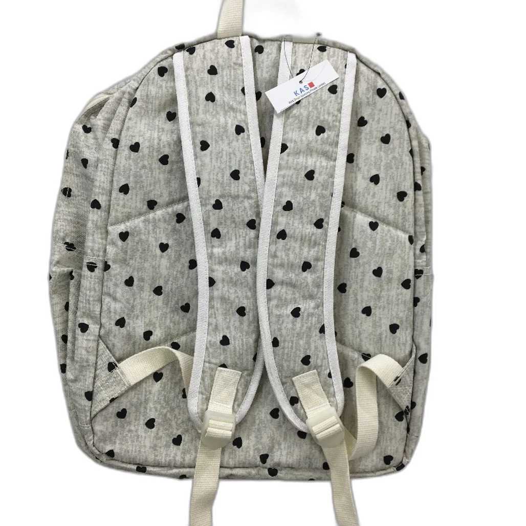 Everyday Light Grey With Mini Black Hearts Multi Compartment Backpack NEW - Image 2