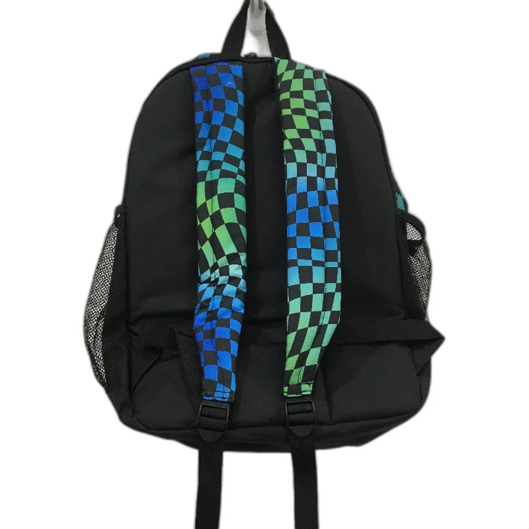 Travelway Black Green Check Multi Compartment Backpack & Drink Bottle Set NEW - Image 3