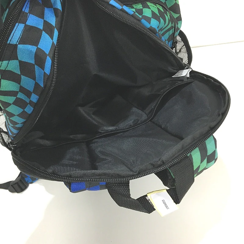 Travelway Black Green Check Multi Compartment Backpack & Drink Bottle Set NEW - Image 5