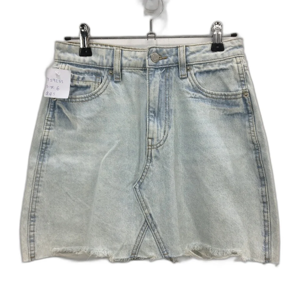 Jay Jays Light Blue Mini Raw Hem Cotton Blend Denim Skirt Ladies Size 6 NEW