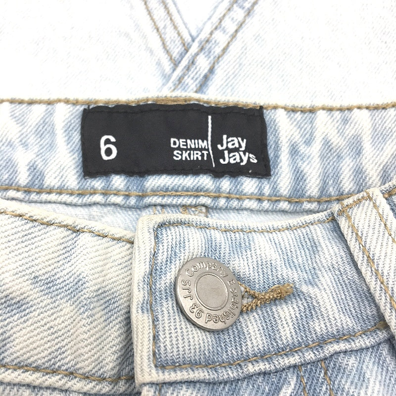 Jay Jays Light Blue Mini Raw Hem Cotton Blend Denim Skirt Ladies Size 6 NEW - Image 3