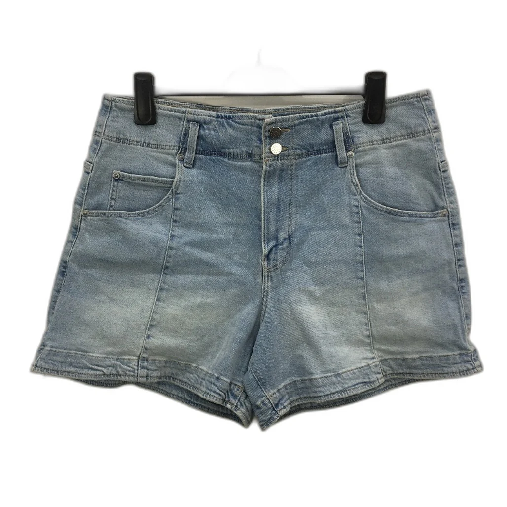 Just Jeans Mid Blue Double Button Vintage Look Denim Shorts Ladies Size 16 NEW