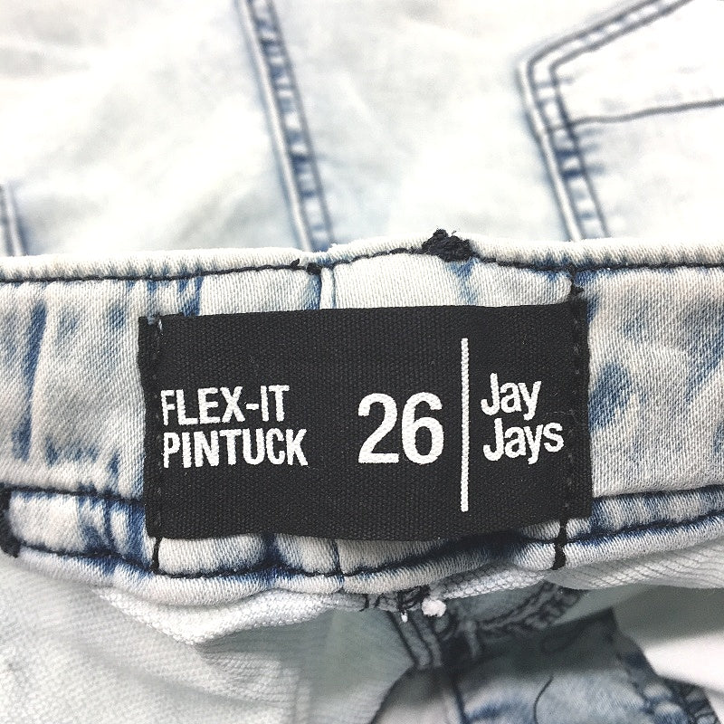 Jay Jays Flex-It Jerry Pintuck Lightest Blue Denim Shorts Mens Size 26 NEW - Image 3