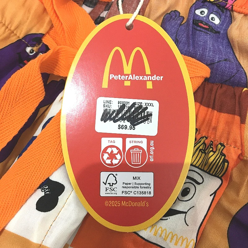 Peter Alexander McDonalds Mascots Cotton Sleep Shorts Mens Size 3XL NEW - Image 4
