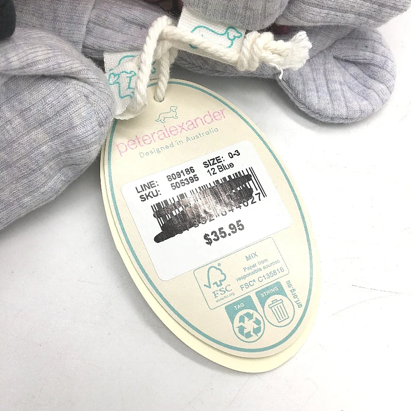 Peter Alexander Organic Blue Beanie and Booties Set Babies Size 0-3 Months NEW - Image 5