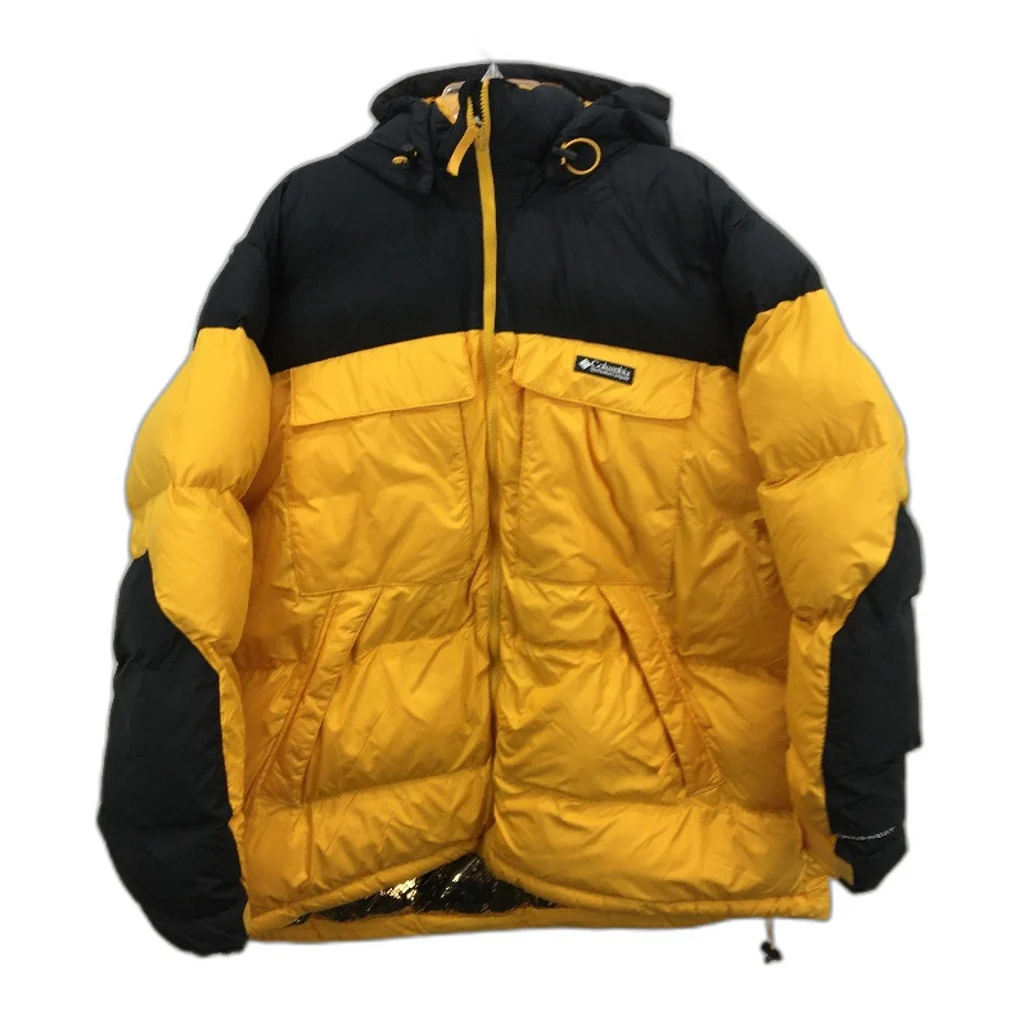 Columbia Ballistic Ridge Oversized Gold OmniHeat Puffer Jacket Mens Size L DEMO