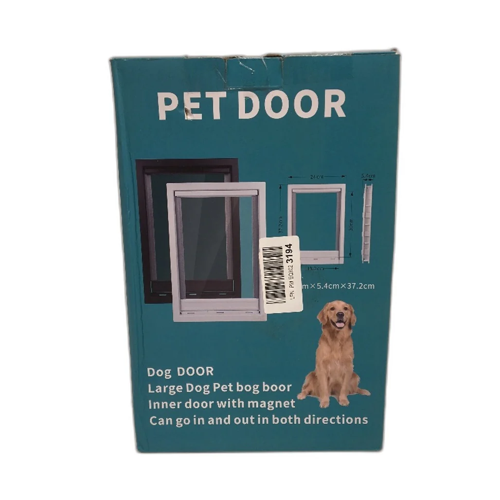 5cm Thick Screw In PVC ABS Flap Big Dog Door in Black Size Med 24x37x19cm NEW - Image 6
