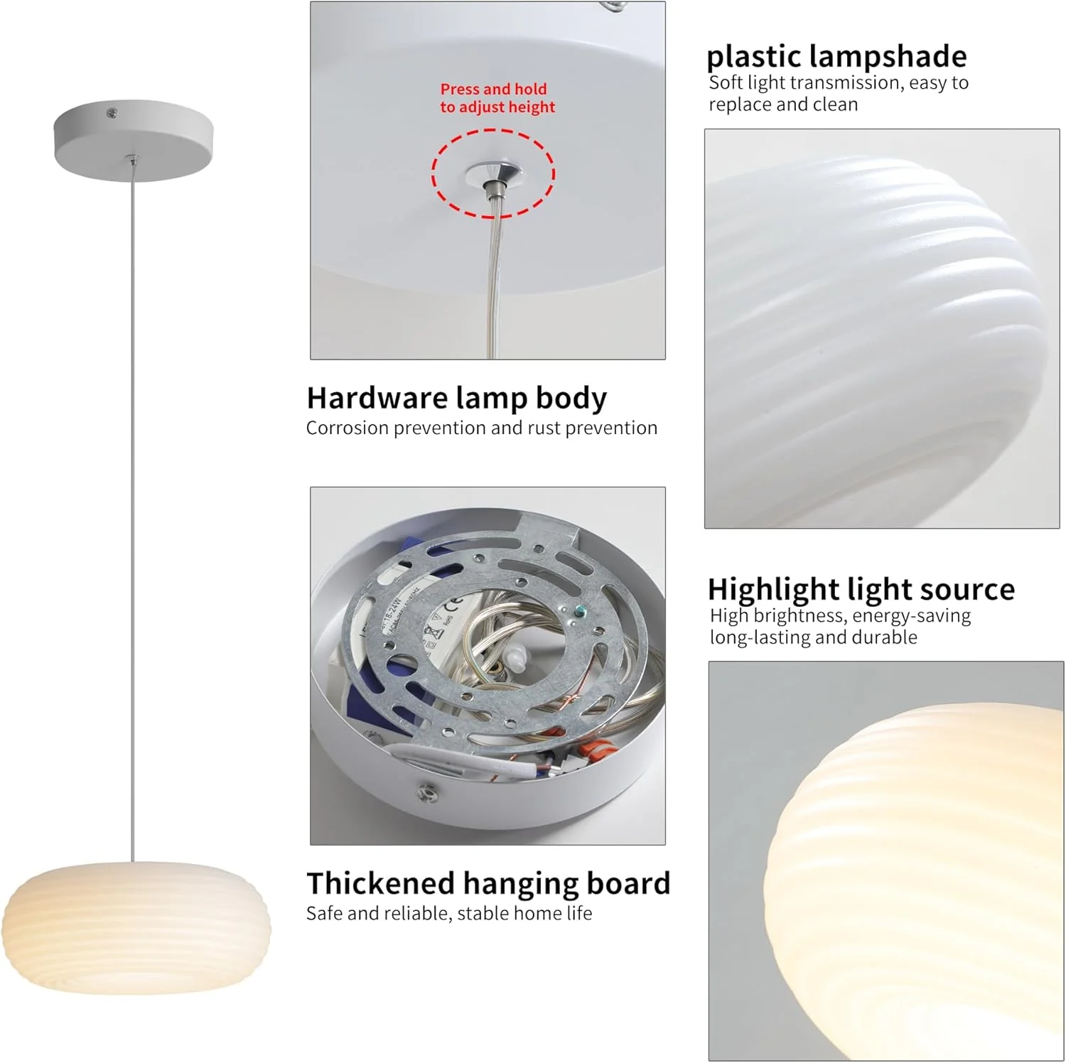 Oninio 1 Pack Hanging LED Minimalist Oval Pendant Indoor Decor Light NEW - Image 2