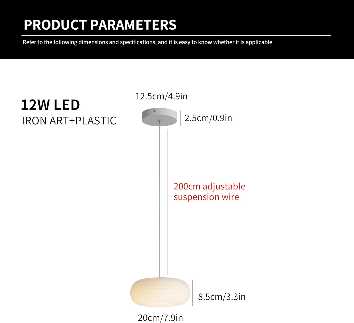 Oninio 1 Pack Hanging LED Minimalist Oval Pendant Indoor Decor Light NEW - Image 3