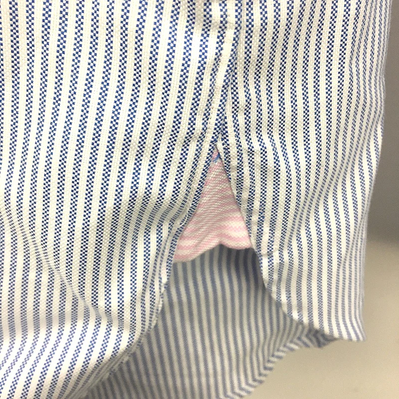 M J Bale Laggan Blue Stripe Super Slim 100% Cotton Long Sleeve Shirt Mens 43 - Image 4