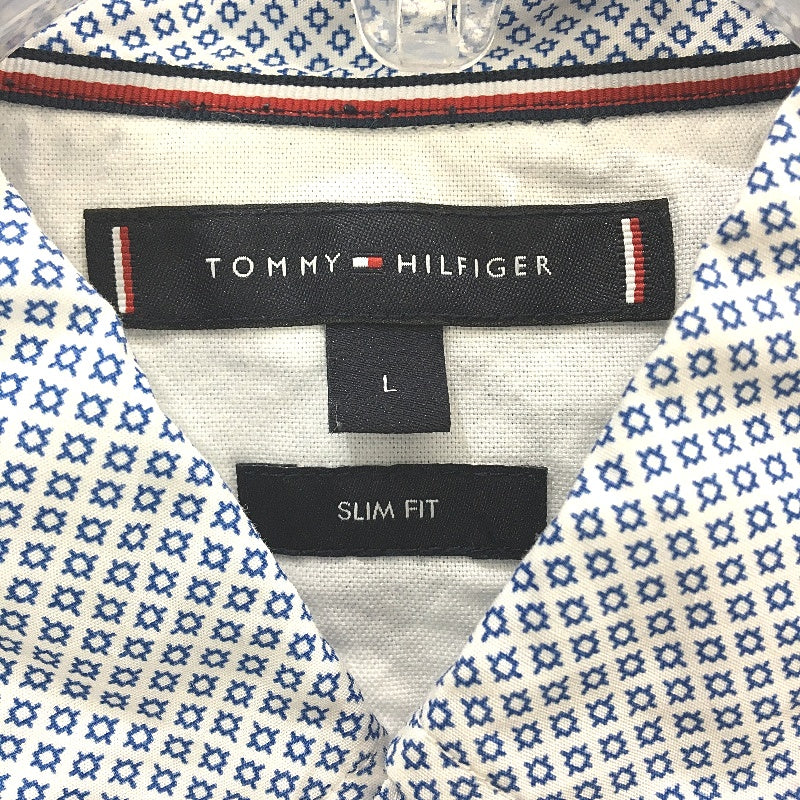 Tommy Hilfiger Blue Patterend Slim Fit 100% Cotton Long Sleeve Shirt Mens Size L - Image 3