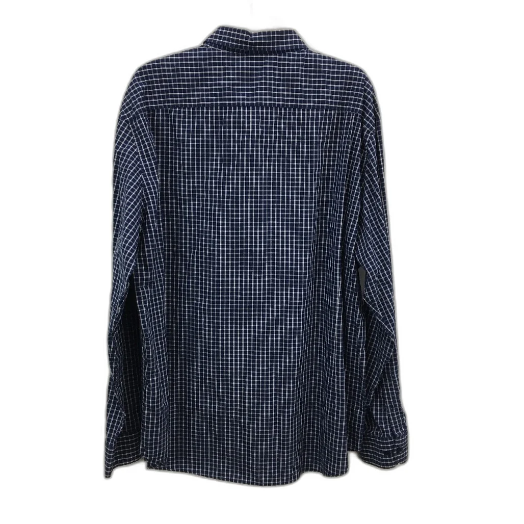Tarocash Navy Blue & White Check Cotton Blend Long Sleeve Shirt Mens Size 3XL - Image 2