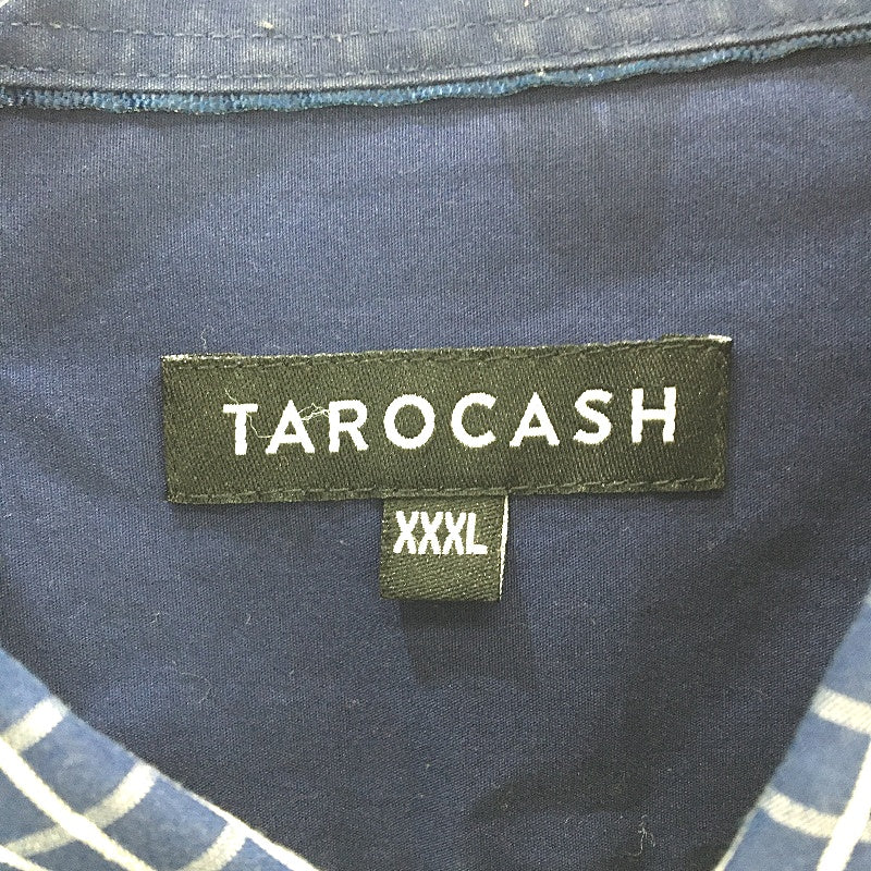 Tarocash Navy Blue & White Check Cotton Blend Long Sleeve Shirt Mens Size 3XL - Image 3