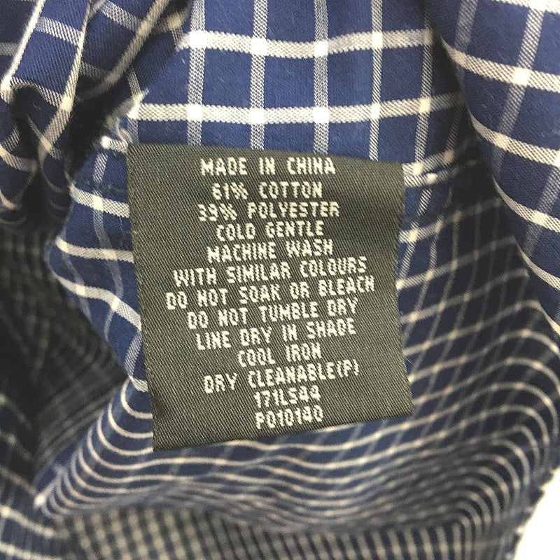Tarocash Navy Blue & White Check Cotton Blend Long Sleeve Shirt Mens Size 3XL - Image 4