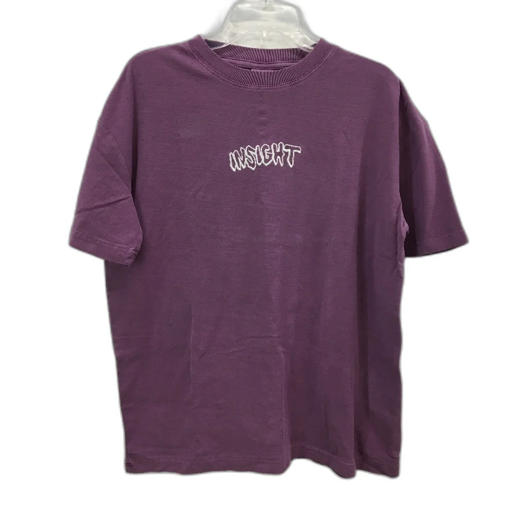 Insight Embroidered Logo 100% Cotton Purple Designed To Fade T-Shirt Size L NEW