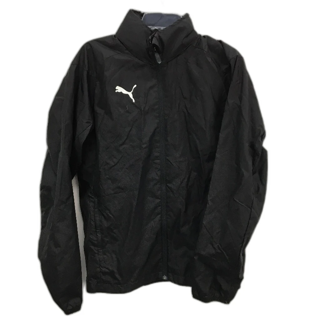Puma Black Classic Wind Breaker Hidden Hood In Coallr Jacket Mens Size Small