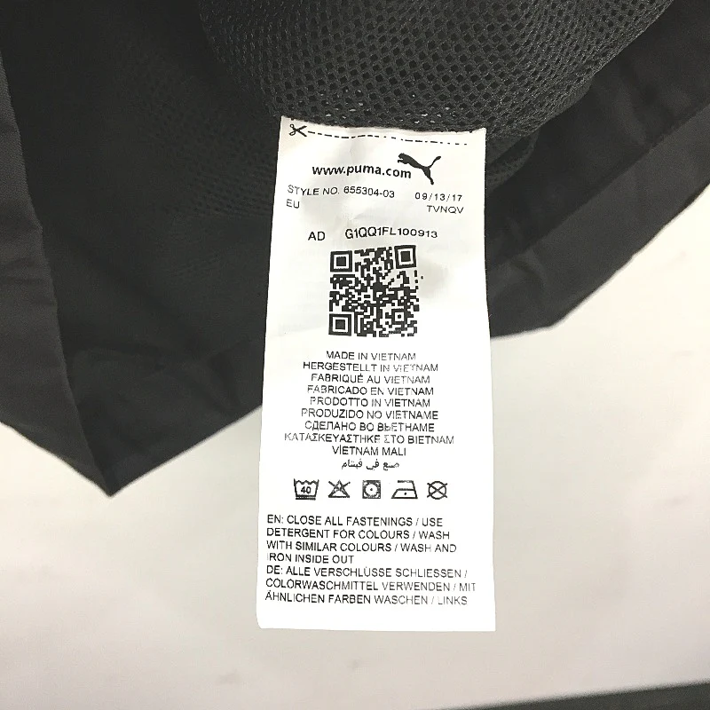 Puma Black Classic Wind Breaker Hidden Hood In Coallr Jacket Mens Size Small - Image 6