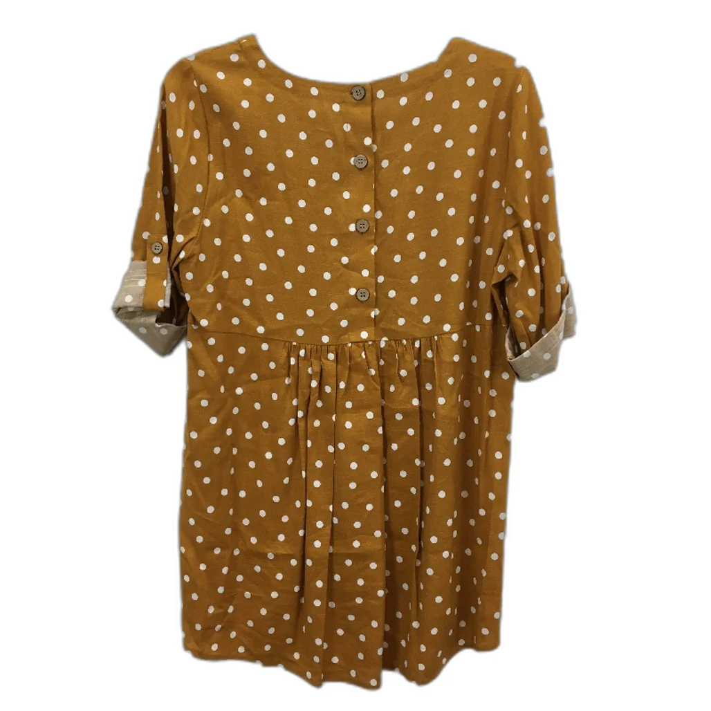 Regatta Linen Blend Mustard Roll Up Sleeve Summer Tunic Top Ladies Size 10 NEW - Image 2