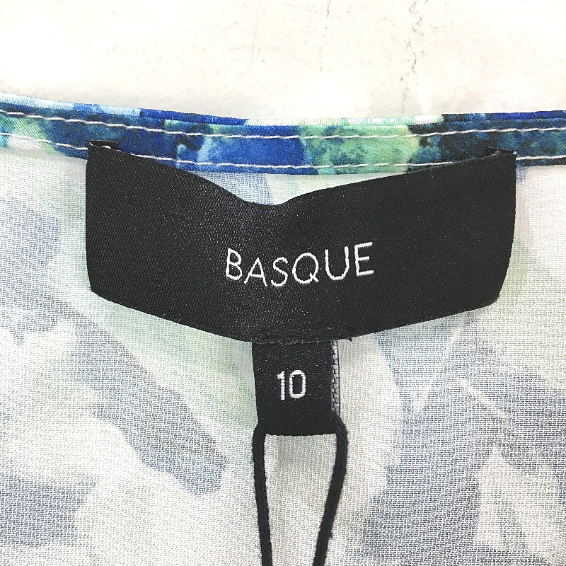 Basque Green & Blue Tones Silky Summer Knot Tie Top Ladies Size 10 NEW - Image 3