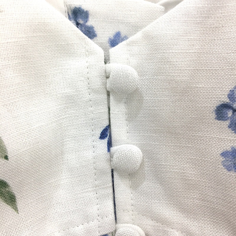 Forever New White & Blue Floral Linen Feel Summer Top Ladies Size 10 NEW - Image 4