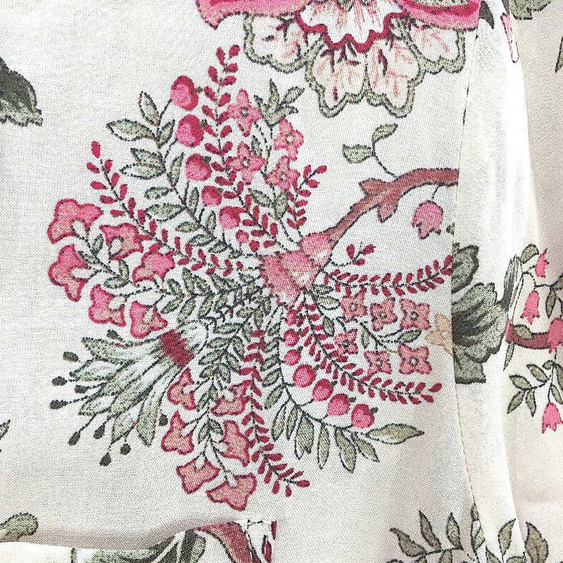 Chloe & Lola Soft Pink Floral Button Up Short Sleeve Sleep Top Ladies Sz S NEW - Image 4