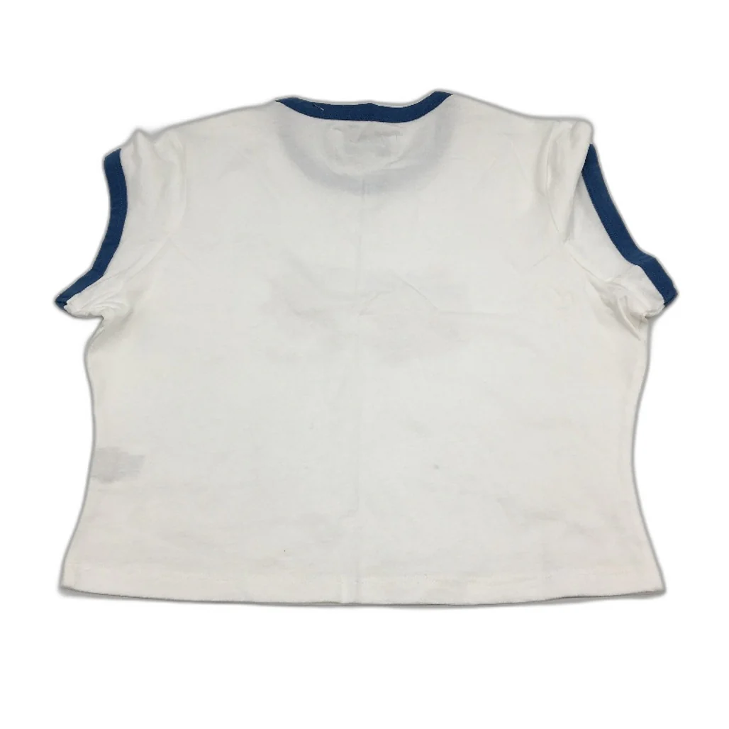 Wrangler Retro Style White Blue Rim Slim Fit Short Sleeve T-Shirt Size 8 NEW - Image 2