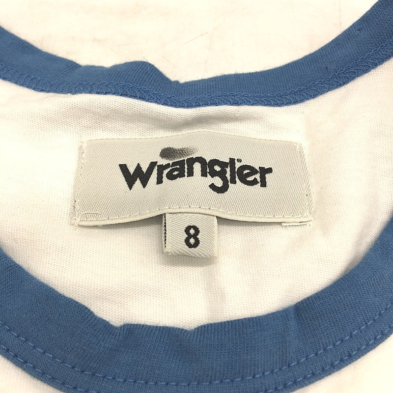 Wrangler Retro Style White Blue Rim Slim Fit Short Sleeve T-Shirt Size 8 NEW - Image 3