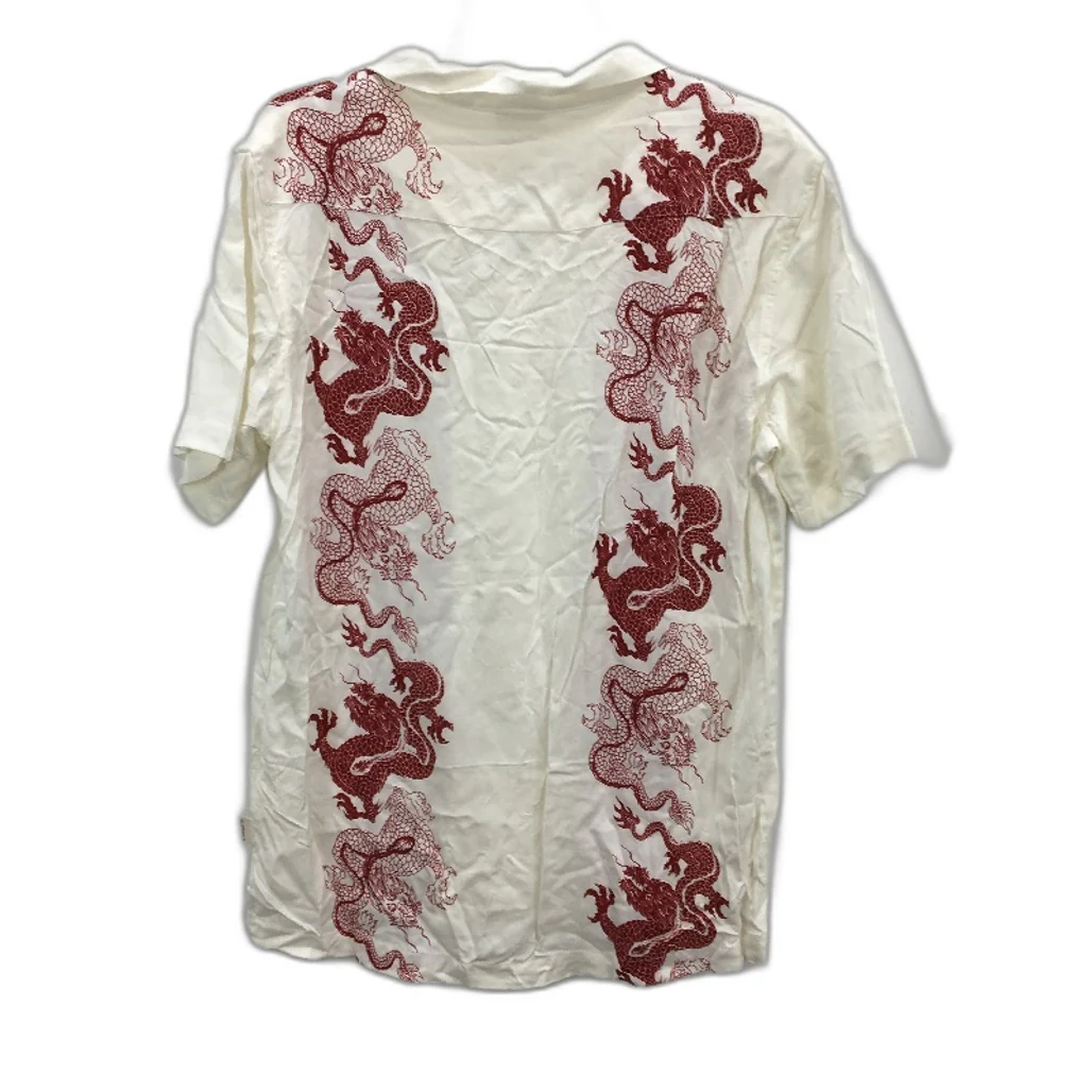Insight Cream With Red Dragon Short Sleeve Summer Resort Shirt Mens Size S NEW - Image 2