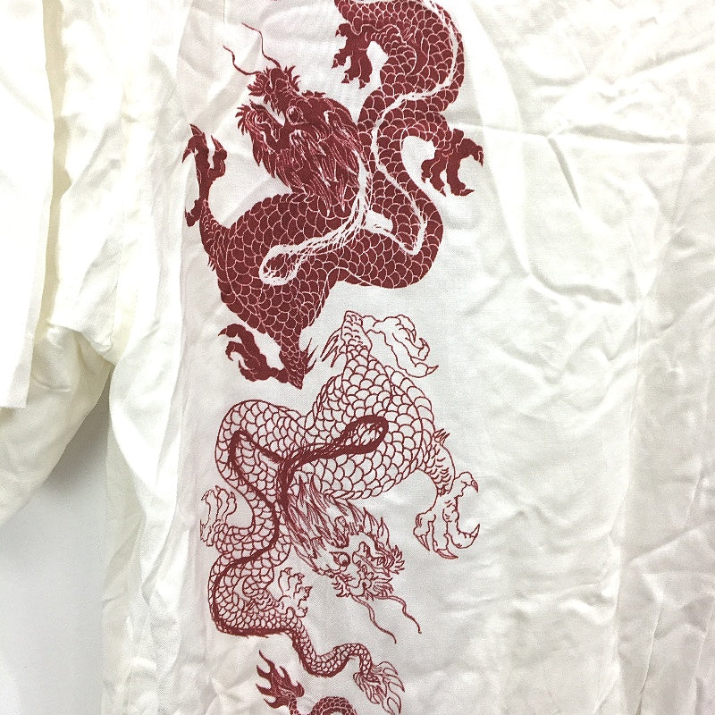 Insight Cream With Red Dragon Short Sleeve Summer Resort Shirt Mens Size S NEW - Image 3