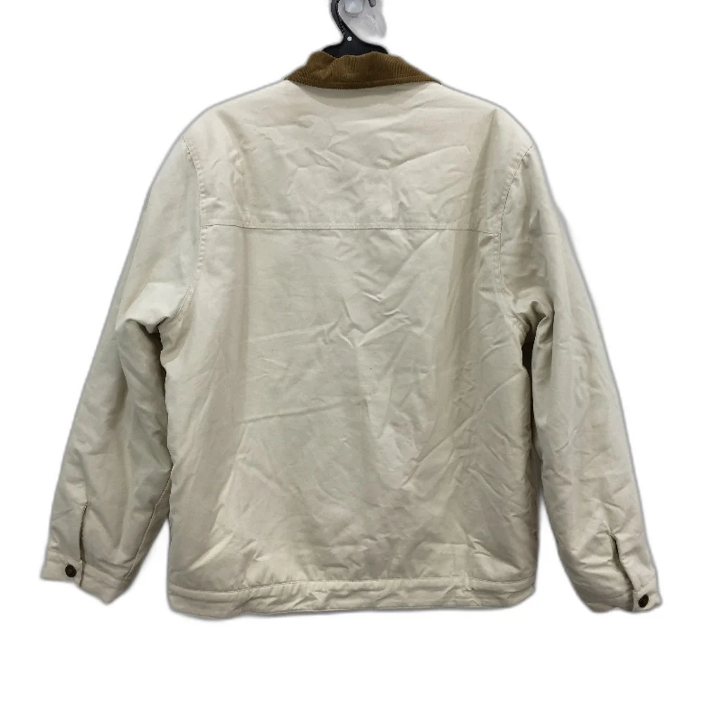 Dickies Cream Cotton Light Canvas Fleece Lined Zip UP Jacket Mens Size L NEW - Image 2